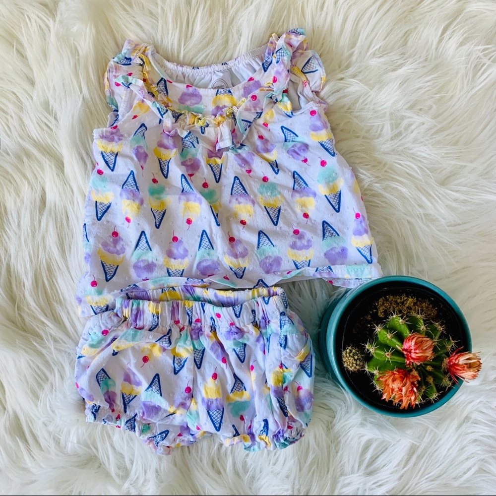 WONDER NATION ice cream tank shorts set newborn